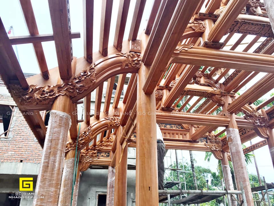 60 ngày cho một dự án nhà gỗ - thi công nhà gỗ 3 gian tại Nam Định