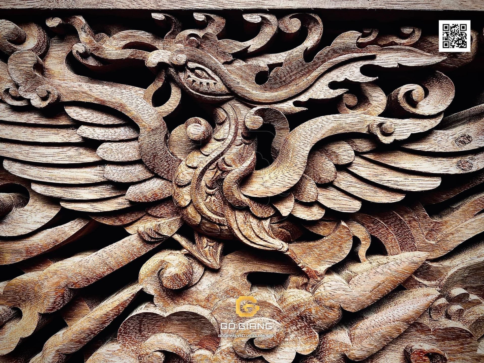 Nghệ thuật chạm khắc chim phượng của Gỗ Giang