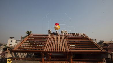 Lễ cất nóc nhà 3 gian truyền thống tại xứ Đoài