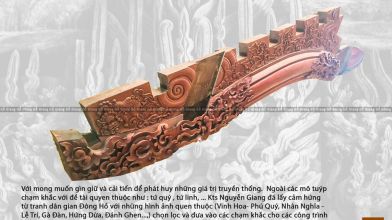 Mẫu hoa văn chạm khắc của Gỗ Giang tham gia Triển lãm Mỹ thuật ứng dụng toàn quốc Lần thứ 4