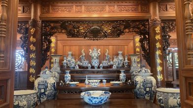 Không gian thờ tổ tiên làm theo lối cổ đẹp